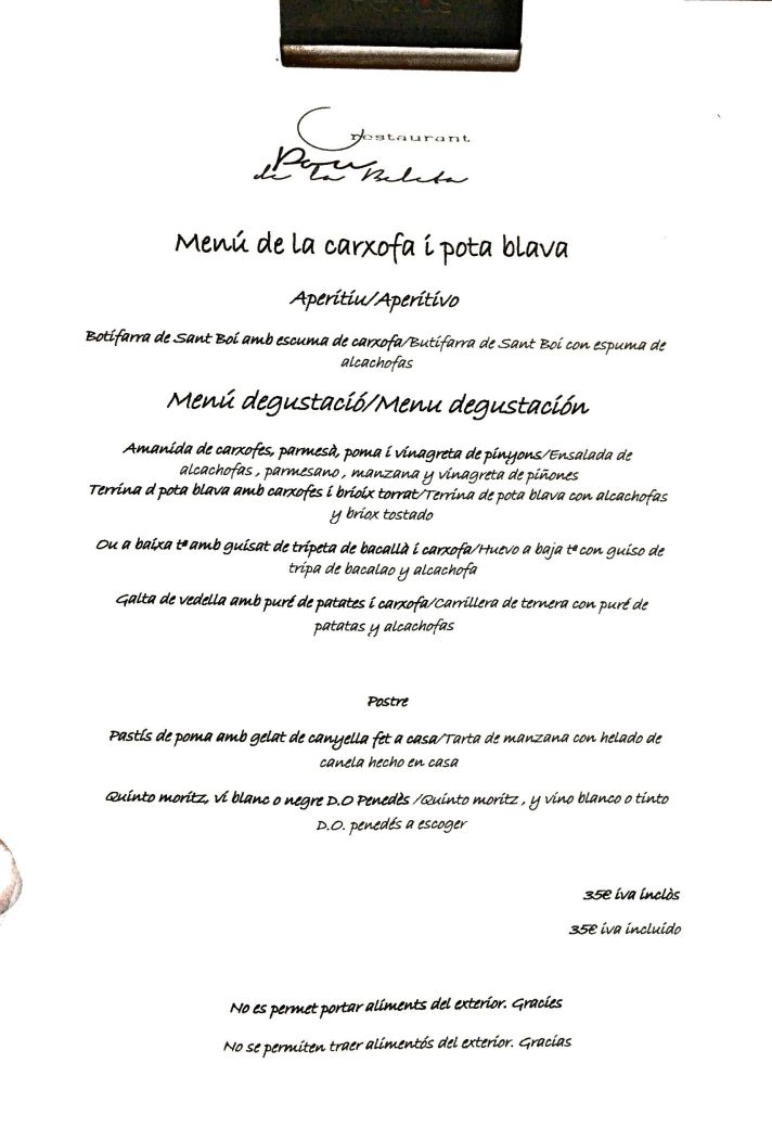 Barcelona menu